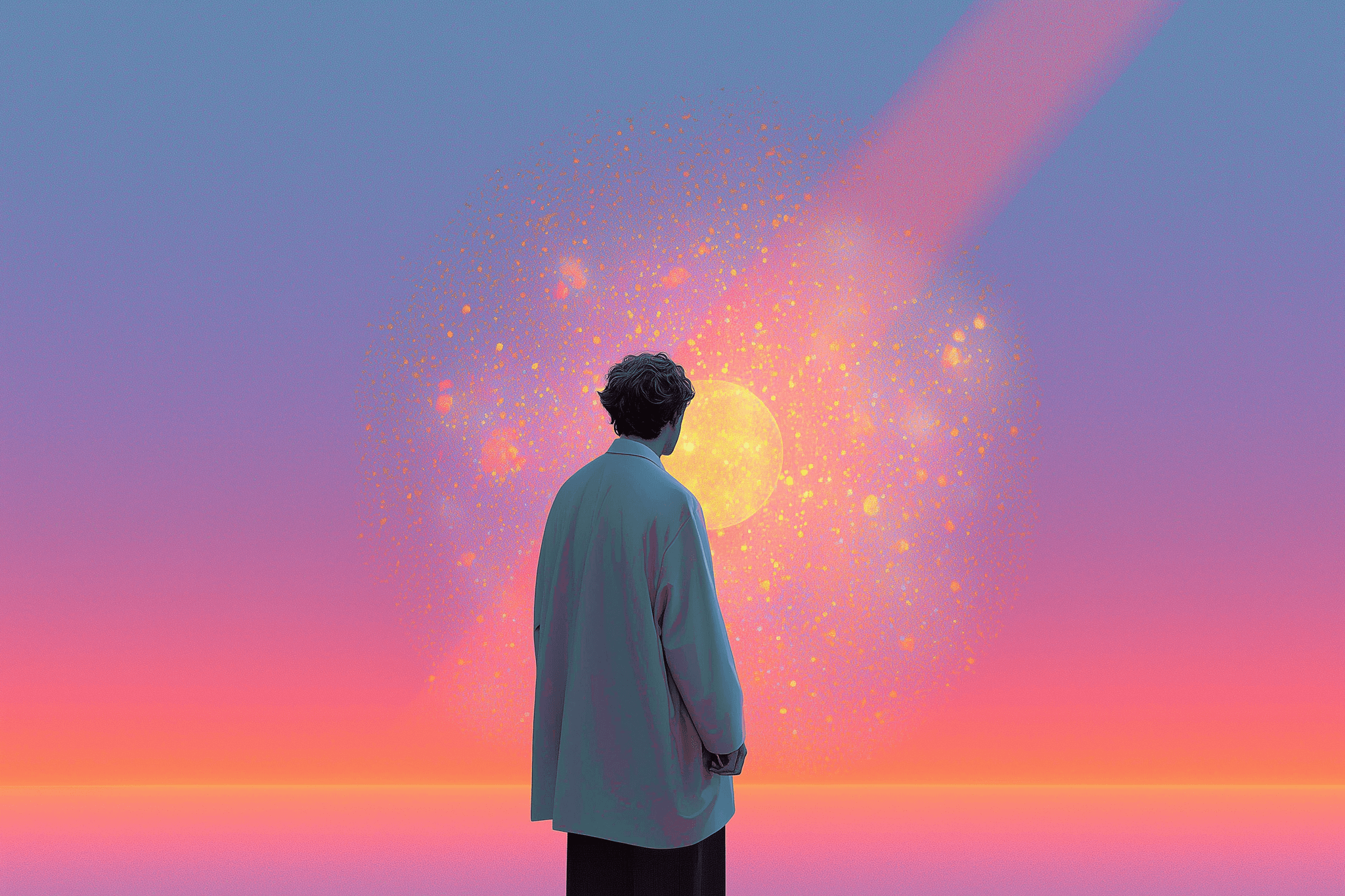 Person looking at the sun